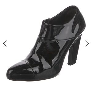 Prada Patent Leather Black Heeled Boots